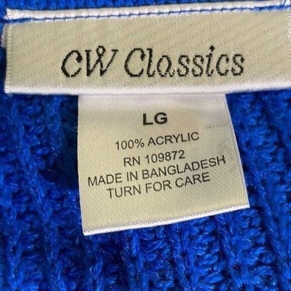 CW Classics Cardigan Knit Full Zip Open Pockets Large - Picture 6 of 6